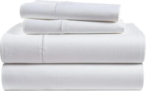 LANE LINEN 100% Egyptian Cotton Sheets Queen Size - 1000 Thread Count White Bed Sheets for Queen Size Bed, Long Staple Cotton Bedding Sheets, Sateen Weave, Luxury Hotel Sheets, Fits upto 17" Mattress