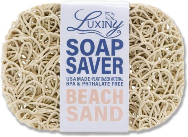 Soap Savers for Bar Soap, American Made by Luxiny, Lifts Soap in Soap Dishes & Shower Soap Holders -Handmade Soap Lasts Longer -Made from Plant Based Materials (Sand)