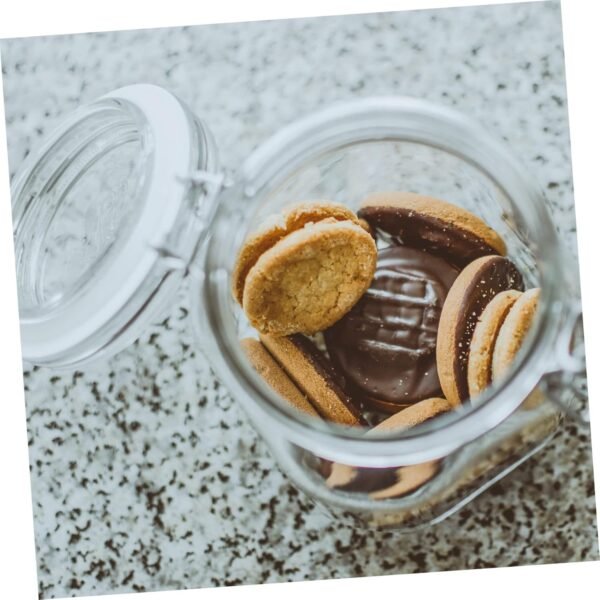 BESTOYARD Seal Pot Food Container Sealed Tea Canister Mason Jar Canning Jars Candy Containers Heavy Duty Bucket Food Storage Containers Bathroom Bin Glass Jar Glass Containers - Image 5