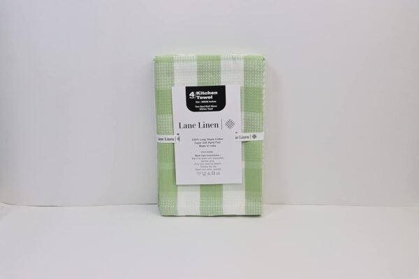 LANE LINEN Kitchen Towels Set - Pack of 4 Cotton Dish Towels for Drying Dishes, 18”x 28”, Kitchen Hand Towels, Absorbent Tea Towels, Dish Towels for Kitchen, Quick Drying Kitchen Towels - Sage Green - Image 7