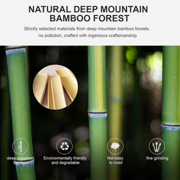 100% Bamboo Utensils Set - Individually Wrapped Disposable Bamboo Cutlery (100PCS:50 Forks 25 Spoons 25 Knives), Compostable Portable Bamboo Flatware for Wedding, Camping, Picnic, Party - Image 2