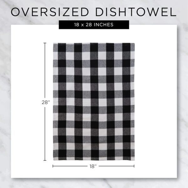 DII Heavy Duty Kitchen Towels Collection Long Lasting Quality, Cotton Dish Towel, 18x28"; Dish Cloth, 13x13", Tartan Plaid, 6 Piece - Image 7