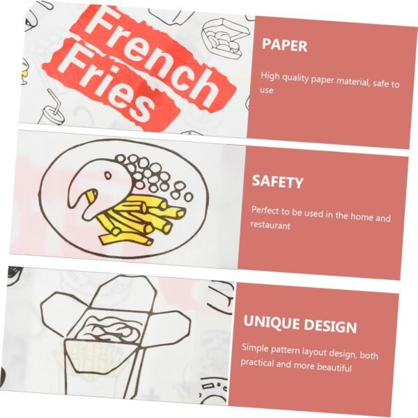 300pcs French Fries Greaseproof Paper Bag Reusable Juice Pouches Lunch Bag Containers Food Containers Large Zip Lock Bags Reusable Drink Pouches Popcorn Tote Bag Snack Wrapping Bag - Image 6