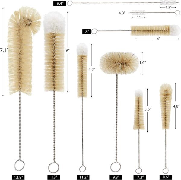 MASTERTOP 9 Pieces Bottle Brush Set - Long Water Bottle and Straw Brush Cleaner BPA Free Bottle Cleaner Brush for Straws Baby Bottle Pipes Coffee Grinder Teapot Narrow Neck Wide Mouth Water Bottles - Image 7