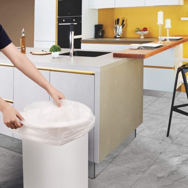 13 Gallon Garbage-Bags Tall Kitchen Compostable-Trash-Bag - White Biodegradable Unscented 60 Count Large Recycling Compactor Big Outdoor Liners Waste Basket Acqkunlo - Image 6