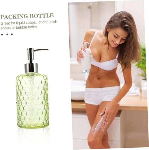 Glass Bottle Lotion Pump Bottle Hand Soap Container Lotion Travel Container Body Wash Dispenser Travel Cosmetic Containers Shower Gel Dispenser Shampoo Lotion Dispensers Green - Image 8