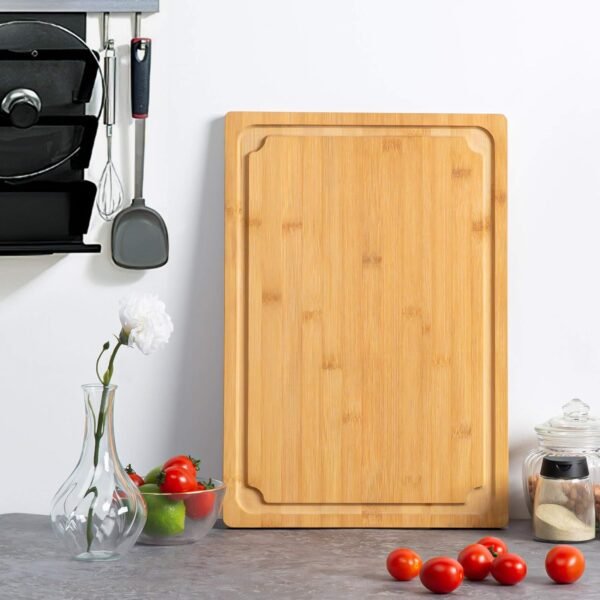 Extra Large Cutting Board, 17.6" Bamboo Cutting Boards for Kitchen with Juice Groove and Handles Kitchen Chopping Board for Meat Cheese board Heavy Duty Serving Tray, XL, Empune - Image 7