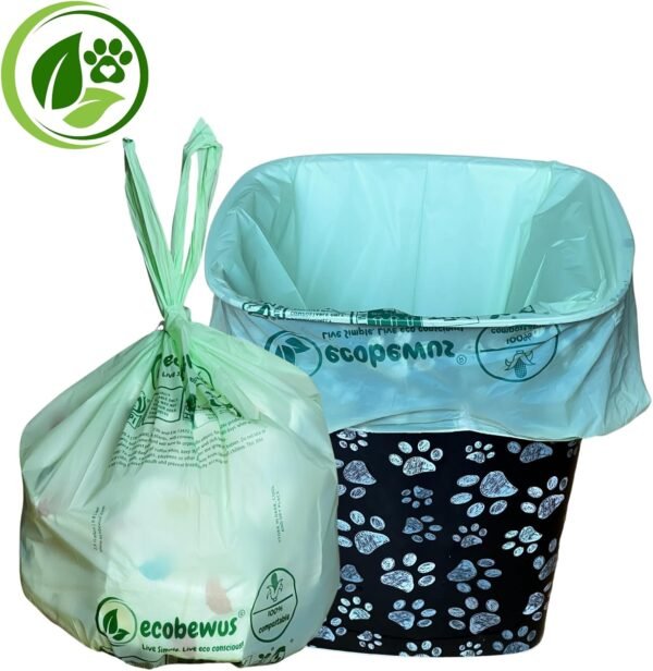2.6 Gallon 100% Compostable Bags Handle Tie (110 Bags) Small Disposable Compost Trash Bags Food Scrap Garbage Bags US BPI Certified TUV OK Compost Home Certified Meeting ASTM D6400 (110 ct.) - Image 7