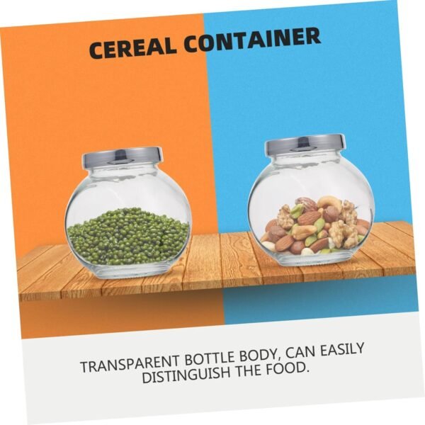 2pcs Glass Storage Jar Honey Storage Bottles Snacks Storage Tank Food Storage Tanks Milk Powder Can Clear Container Honey Canisters Sealed Canisters Food Container Stainless Steel - Image 4