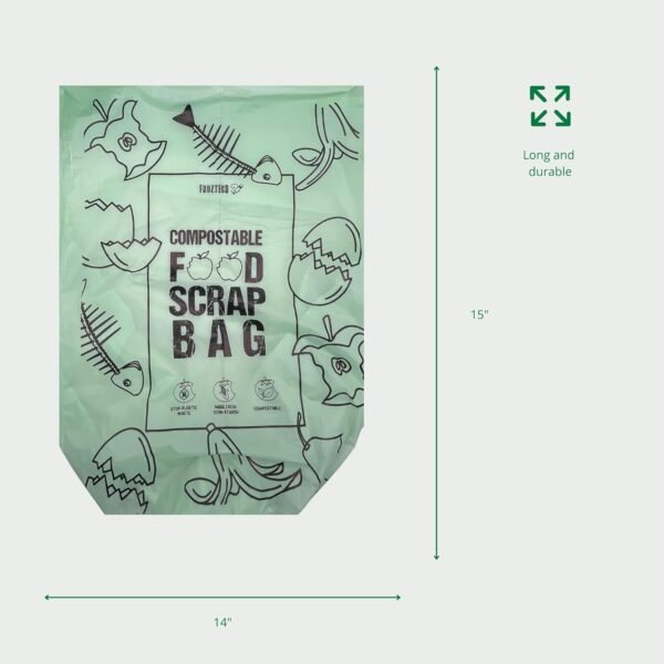 Compost Bags1.3 Gallon, 50 Compostable Trash Bags, Biodegradable, Compostable Bags, Small Compost Bags for Countertop Bin, Bio Composting Bags, Compost Bin Bags, Green Trash Bags, Food Scrap Bags (50) - Image 4