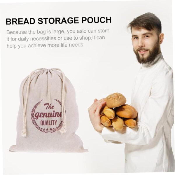 1pc Drawstring Bread Bag Linen Bread Bags Reusable Bread Bag Bread Storage Bag Unbleached Bread Bag Baguette Bread Grocery Bag Reusable Food Pouches Bag Reusable Loaf Bag Linen Bag - Image 9