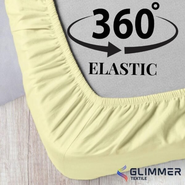 1PC Fitted Sheet| Organic Cotton| 1000 TC| | Twin XL Size (39"X80") with 16" INCH DEEP Pocket| Skin Friendly|Comfy & Very Soft| Wrinkle Free| Ivory - Image 5