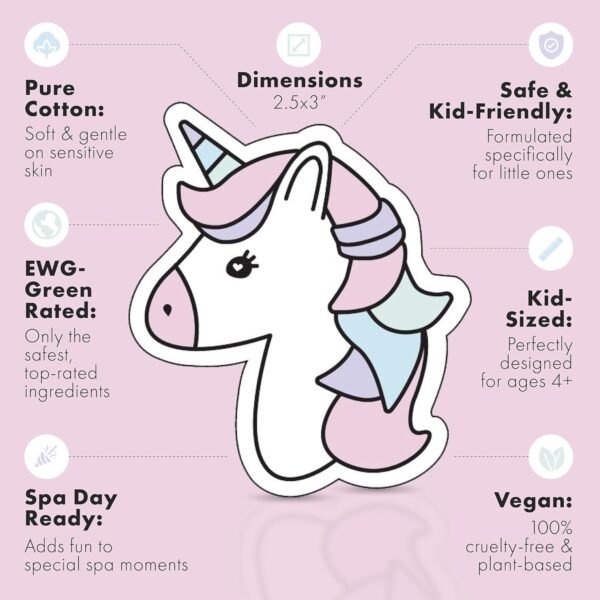 Unicorn Kids Face Masks Skincare Set(20pcs), Organic, Vegan & Kid Safe Skin Care Ages 4+, Cute Animal Sheet Masks for Girls, Spa Day, Sleepover, Slumber Party Favors, Stuffs and Gifts for Little Girls - Image 3