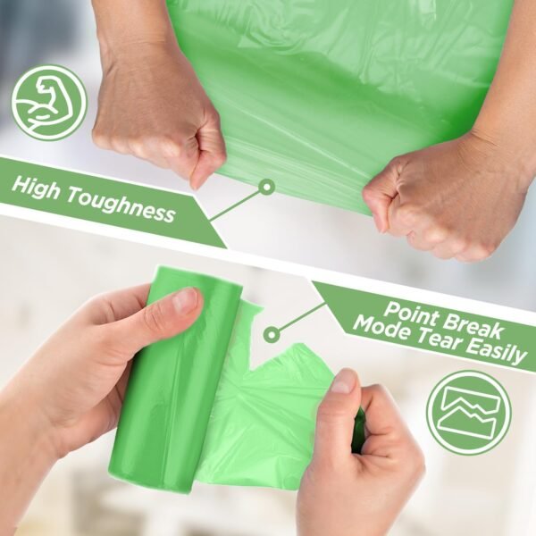 ToughBag 13 Gallon Trash Bags (100 Count) - Kitchen Trash Bags, Green Recycle Bags 13 Gallon - Image 3