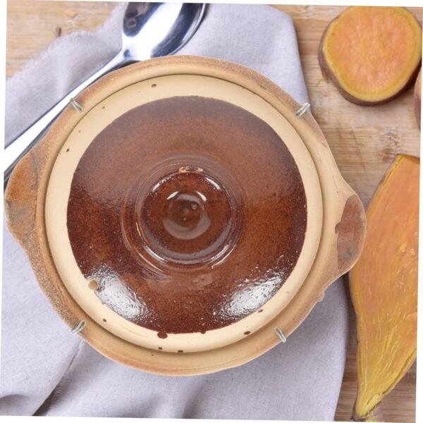 Kitchen Cookware Soup Bowls with Lids Earthen Cookware Soup Bowl with Lid Casseroles Cookware Stone Pot Korean Ceramic Hot Pot Earthenware Pot Large Chinese Medicine Pot Iron Clay, 20x17cm - Image 7