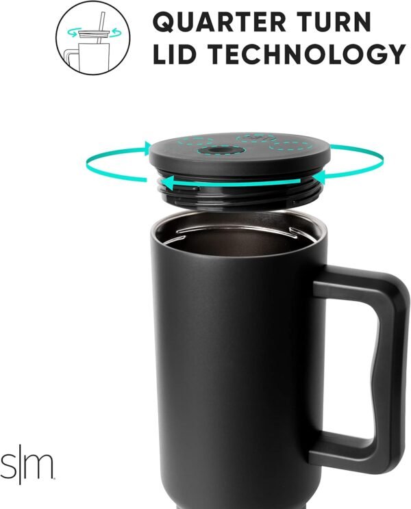 Simple Modern 40 oz Tumbler with Handle and Straw Lid | Insulated Cup Reusable Stainless Steel Water Bottle Travel Mug Cupholder Friendly | Gifts for Women Men Him Her | Trek Collection | Bellini - Image 4