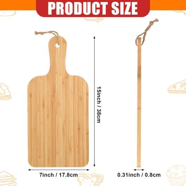 Tanlade 18 Pcs Bamboo Cutting Board 15" x 7" Chopping Board Bulk with Handle Wood Cutting Board Charcuterie Board Engraving Serving Board Kitchen Boards for Wedding Housewarming Gift - Image 2