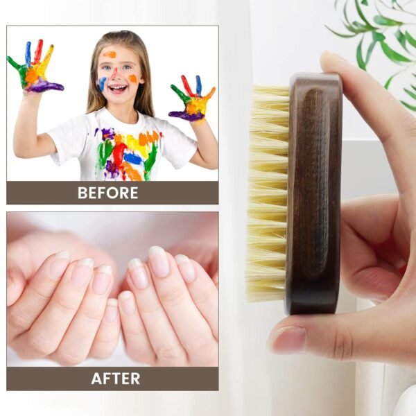 2pack Nail Brush For Cleaning Fingernails, Wooden Nail Brushes, Vintage Colors Fingernail Brush For Cleaning Nail Scrub Brush Natural Sisal Bristles Are Biodegradable - Image 5