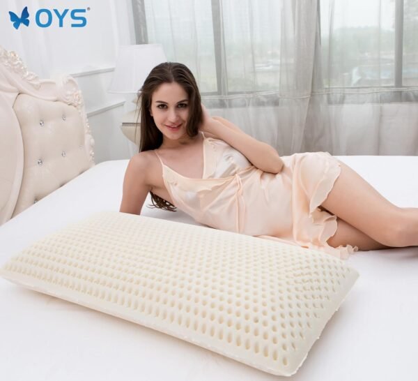 OYS Organic Talalay Latex Pillows for Sleeping Natural Latex Foam Pillows Bed Firm Latex Pillows for Back and Back Sleepers Beautifully Packaged Best Gift （Queen Size ，27.5" x 15.7"） - Image 6