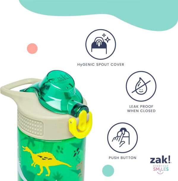 Zak Designs Marvel Spider-Man Sage Kids Water Bottle For School or Travel, 14oz Stainless Steel Water Bottle With Straw, Handle, and Leak-Proof, Pop-Up Spout Cover (Spidey and His Amazing Friends) - Image 5