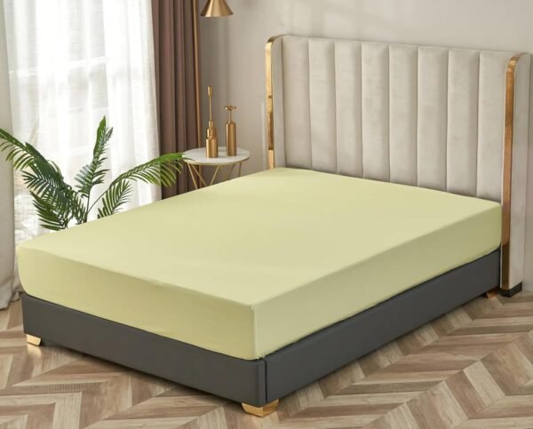 1PC Fitted Sheet| Organic Cotton| 1000 TC| | Twin XL Size (39"X80") with 16" INCH DEEP Pocket| Skin Friendly|Comfy & Very Soft| Wrinkle Free| Ivory