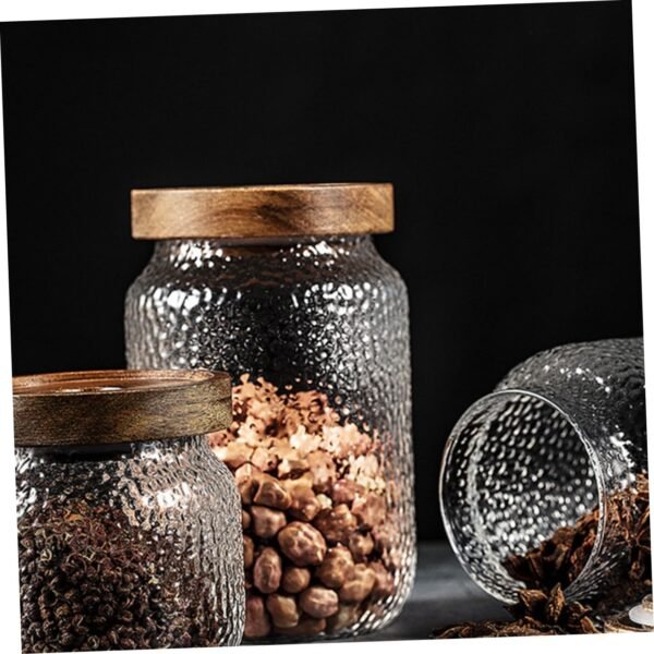 Glass Containers Bernardin Mason Jar Lids Coffee Pod Holder Jam Jars Coffee Bean Storage Sugar Container for Coffee Bar Rice Dispenser Cup Jar with Lid Flask Coffee Holder Wooden - Image 6