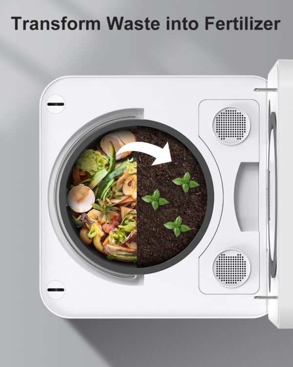 CROWNFUL Electric Compost Bin Kitchen, Smart Kitchen Waste Composter, Food Composter Indoor/Outdoor, Food Cycler with 3.3L Capacity, Compost Machine for Apartment Countertop - Image 4