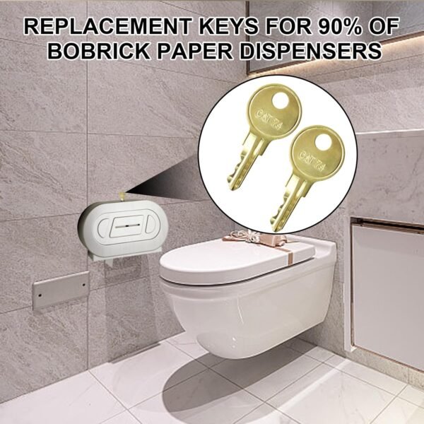 Toilet Paper Dispenser Keys 10-Pack 33043 CAT74 Toilet Paper Towel Dispenser Key Dispenser Keys Paper Towel Key Compatible with Janitor Bobrick Cat 74 Dispenser - Image 4