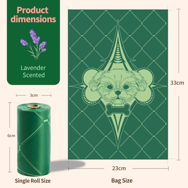 Biodegradable Dog Poop Bags, Large Leak Proof Poop Bags, Strong & Sturdy Bags for Dogs, Doggie Bags, Cats Litter Bags,Trash Bags for Pets， 120 bags with Holder and Hook - Image 7