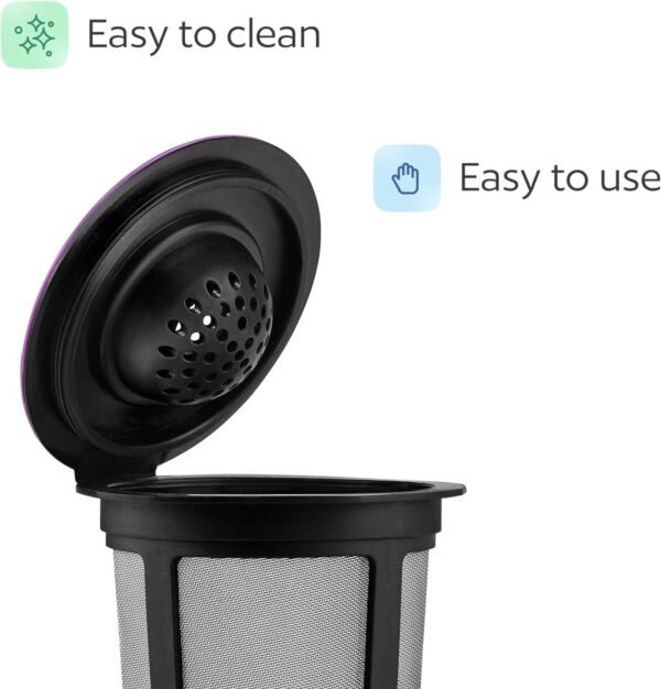 4 Black Reusable K Cups for Keurig Coffee Makers - BPA Free Universal Fit Refillable Kcups Coffee Filters for 1.0 and 2.0 Keurig Brewers - Image 3