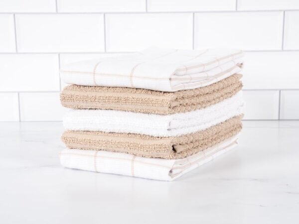 KAF Home Premium Dual Purpose Kitchen Towels (16”x 28”, 5 Pack) | Cotton Kitchen Hand Towels | Absorbent and Plush Dual Purpose Terry Dish Towel Set - Image 5