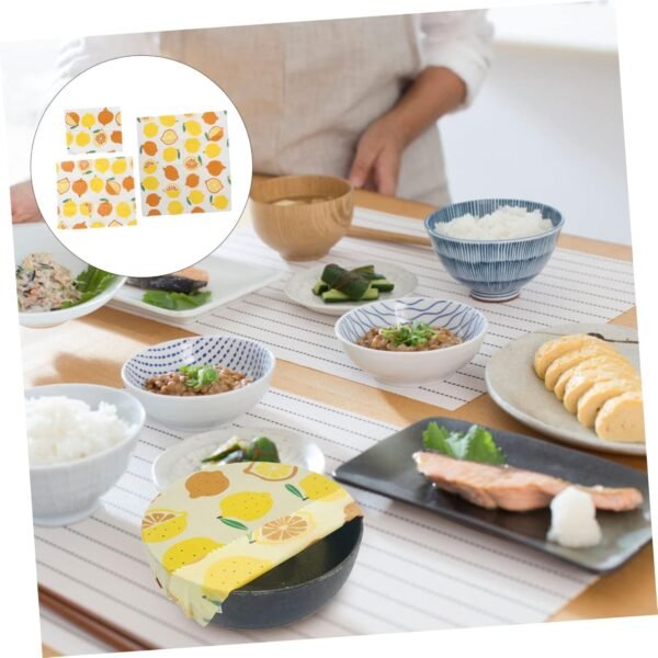 minkissy 3pcs Beeswax Paper Beewax Wraps Making Beeswax Wraps Beeswax Covers Cheese Beeswax Oil Proof Wax Paper Sandwich Paper Beewax Wrapping Wraps Fabric Food Household - Image 4