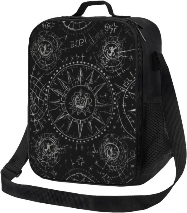 Insulated Lunch Bags for Women Supernatural Symbols Black Reusable Lunch Boxes Waterproof Shoulder Bag Lunch Cooler Bag for Work