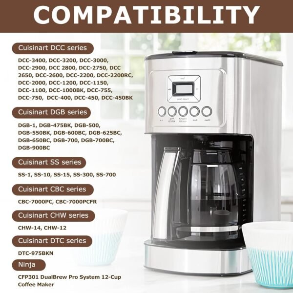KEEPOW Reusable Coffee Filter Replacement 14 cup Compatible with Cuisinart DCC-3200 DCC-1200 Coffee Maker, Gold Tone Coffee Filter Basket 10 12 14 Cup - Image 7