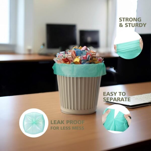 Small Compost Bags 1.2 Gallon Small Trash Bags, 100 Count Compostable Trash Bags Small Biodegradable Trash Bags for Kitchen Bathroom Office Fit 4.5-5 Liter Small Trash Can, Green - Image 6