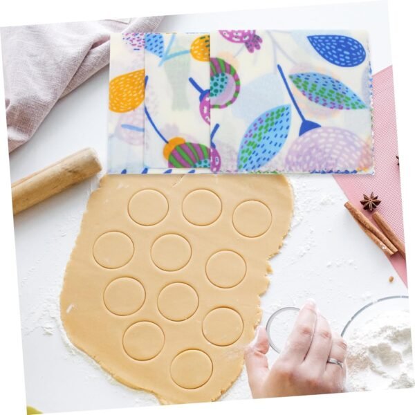 Organic Beeswax 3pcs Beeswax Wrap Organic Beeswax Organic Beeswax Cloth Kitchen Beeswax Wraps Food Wrap Cloth Cloth Suit Wrapping Cloth Purple Flower Stencil Purple - Image 8