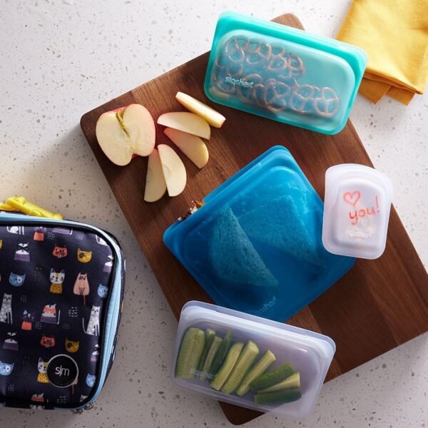 Stasher Premium Silicone Reusable Food Storage Bags, 6-Pack, Ocean | Multi-Use Food Storage Bags, Lunch Bag, Travel Containers | BPA Free, Leak-free, Dishwasher-Safe, Eco-friendly - Image 7