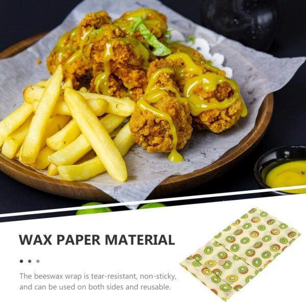 Kichvoe 3pcs Beeswax Beeswax Food Wraps Beeswax Food Packaging Beeswax Cloth Reusable Food Wraps Kiwi Fruits Food Wrapping Cloth Beeswax Paper Beeswax Bowl Cover Kitchen Supplies - Image 2
