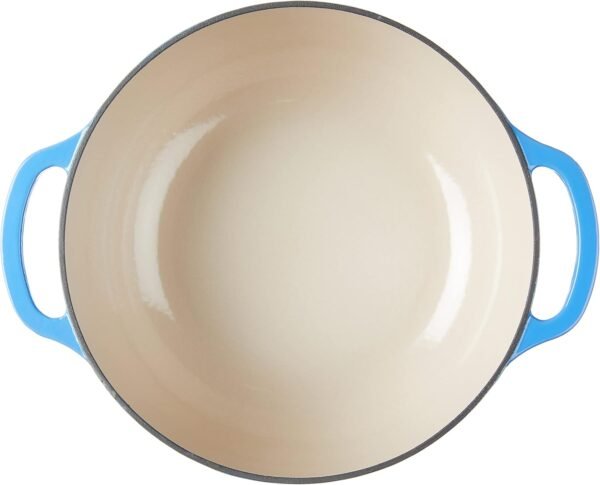 Lodge 7.5 Quart Enameled Cast Iron Dutch Oven with Lid – Dual Handles – Oven Safe up to 500° F or on Stovetop - Use to Marinate, Cook, Bake, Refrigerate and Serve – Caribbean Blue - Image 3
