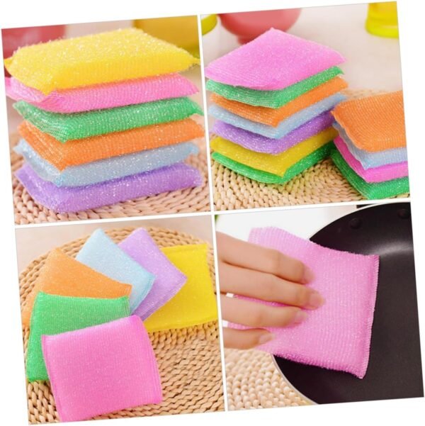 20pcs Kitchen Dish Sponge Dish Scrubber Pads Dish Scrubbers for Dishes Natural Dish Sponge Plate Sponge Scrub Pads for Dishes Bathroom Cleaning Sponge Kitchen Scrub Erasers Nylon - Image 4