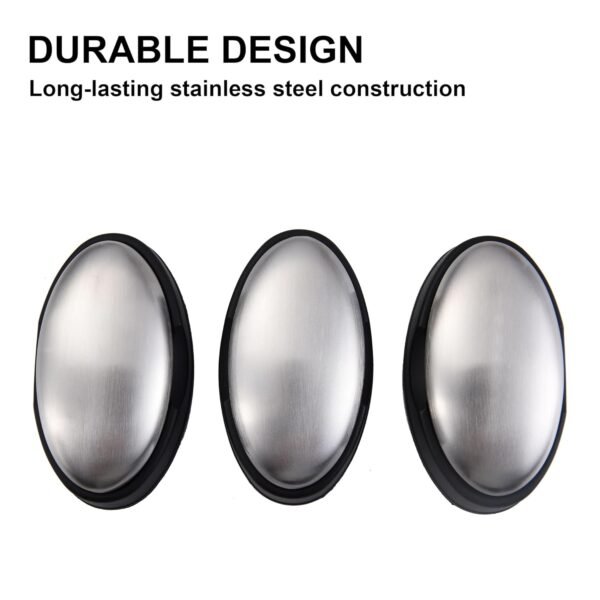 3 Packs Stainless Steel Bar Soap, Metal Soap Bar Odor Remover Rub Away Smell like Fish Garlic Onion Smell from Hand - Image 3