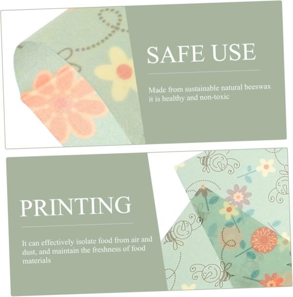 NOLITOY 3pcs Beeswax Wrap Food Beewax Wraps Reusable Food Wraps Beewax Wraps for Bowl Fresh Keeping Beewax Wraps Reusable Beeswax Cloth Sustainable Wax Cloth Beeswax Preservation Wraps - Image 3