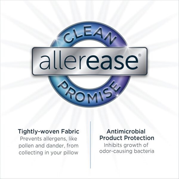 AllerEase Cotton Fresh Allergy Defense Odor Neutralizing Fabric Pillow, Standard/Queen- 2 Pack - Image 7