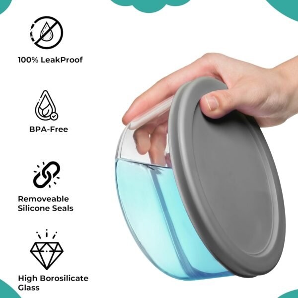 Razab 12 Pcs Large Glass Food Storage Containers with Lids - Airtight Glass Meal Prep Containers Reusable, BPA-Free Food Prep Containers for Freezer & Microwave - Large Glass Mixing Bowls with Lids - Image 2