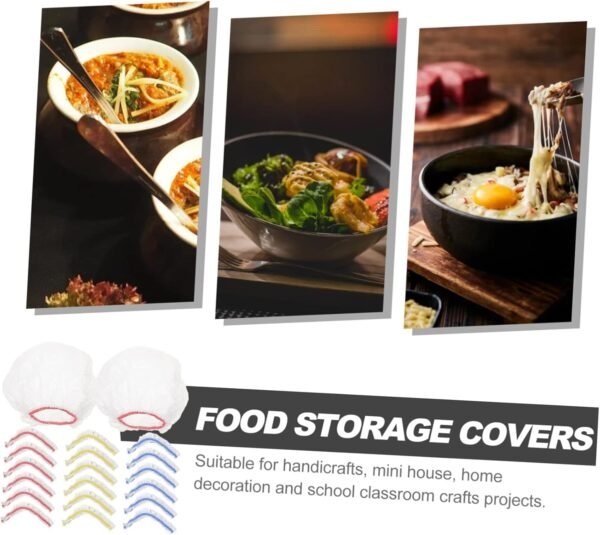 Alipis 4sets Color Storage Set Leftovers Lid Extra Net Dish Reusable Containers Microwave Bowl Cover Seal Wraps Refrigerator Food Container Food Covers Stretch Plate Covers 200pcs*4 - Image 6
