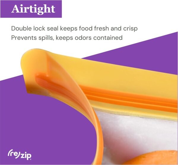 (re)zip Reusable Bag Drying Rack and Organizer | Includes 2 Reusable Leakproof Flat Lunch Bags | Wide Prongs for Drying, Vertical Storage for Easy Access | Disassembles for Effortless Storage - Image 3