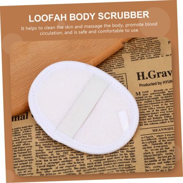 CANIGHT 4 Pcs Bath Towel Natural Loofah Pads Bath Loofahs Sponge Natural Loofah Sponge Loofah Body Scrubbers Face Scrubbers Loofah Dish Sponge Natural Sponge Loofah Sponge Pads Beige - Image 3