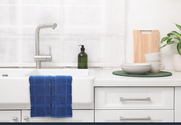 100% Cotton Terry Dish Towels for Kitchen, 4 Pack Plain, 16 x26 Inches, Super Soft and Absorbent Kitchen Towels, Perfect for Kitchen Cleaning and Dish Washing | Navy Blue - Image 6