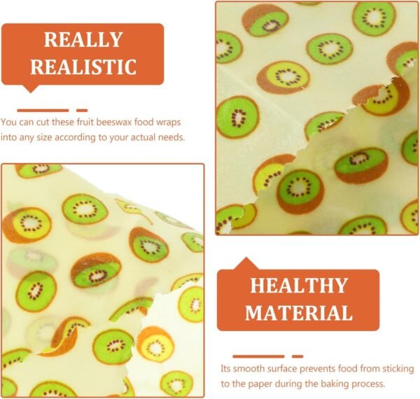 Healvian 3pcs Food Beeswax Wraps Reusable Beeswax Wraps Bread Sandwich Food Packing Cloth Sustainable Food Wraps - Image 5