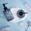 WCHOSOZH 3Pcs 11Oz Soap Dispenser with Plastic Pump, Diamond Design Kitchen Bathroom Soap Dispenser, Refillable Liquid Glass Soap Dispenser for Hand Soap, Soap, Lotion (Black) - Image 7